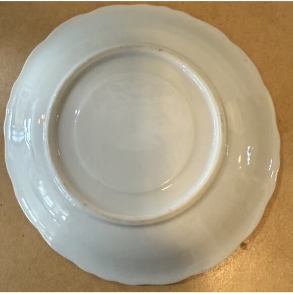 Porcelain Footed Tea Cup & Saucer Pink Orchid Flowers Cobalt Blue Gold - Picture 5 of 6